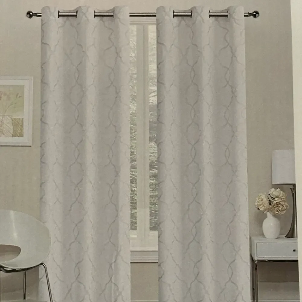 Regal Luxe White Window Panel Pair NWT